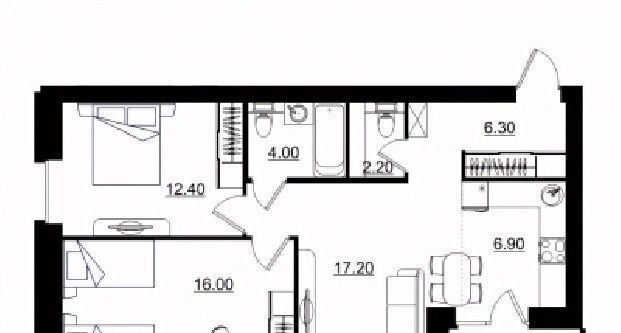 планировка квартиры 66 м2